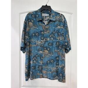 🌺 Windham Pointe Hawaiian Shirt XL — 100% Rayon — Blue Palms Travel/Vacay/Relax